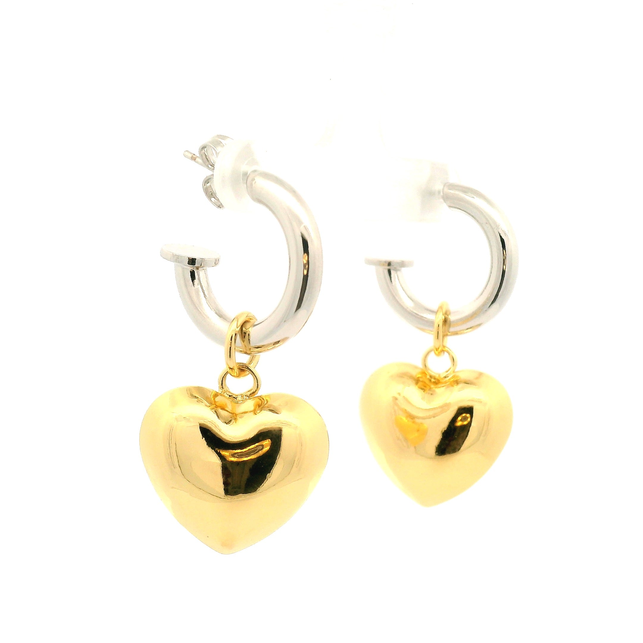 Aretes Elegant Heart Hoop