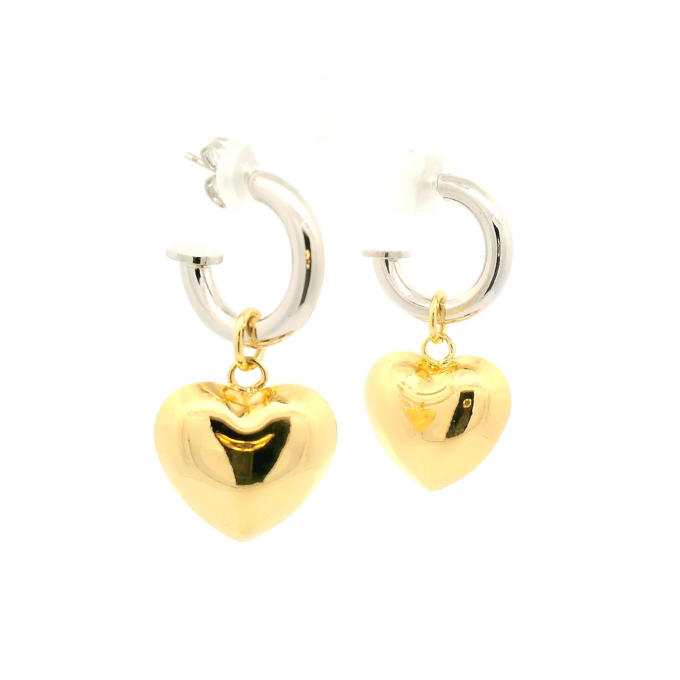 Aretes Elegant Heart Hoop