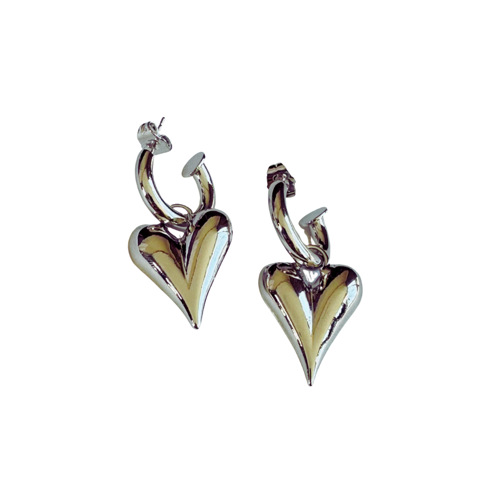 Aretes 2in1 Hoops Heart