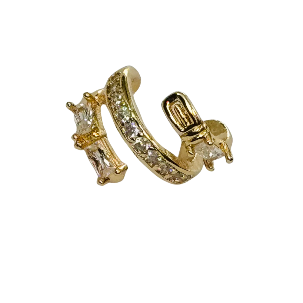 ARETE Ear Cuff Gold Tripple Zirc